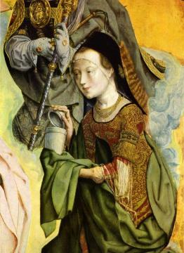 Bartholomäus Mit Dem Stifter Zwischen Den Heiligen Agnes Und Cäcilia, Artwork by Master of the Saint Bartholomew Altarpiece
