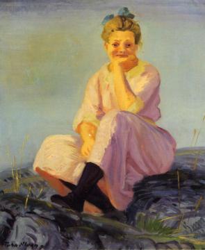Pink and Blue Artwork by John Sloan