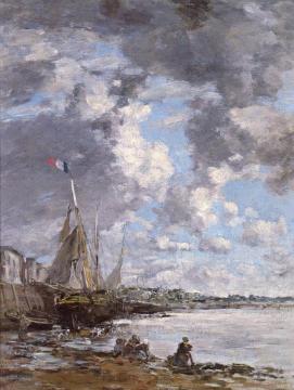 Laundresses on the Banks of the Touques Artwork by Eugène-Louis Boudin