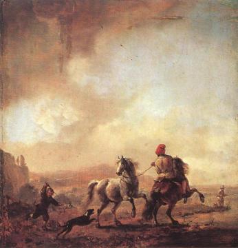 Two Horses Artwork by Philips Wouwermans