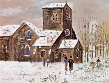 The Old Church in Doremy-la-Pucelle Artwork by Maurice Utrillo