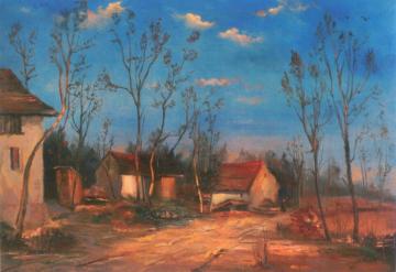 Road through a Village Artwork by Otakar Nejedlý