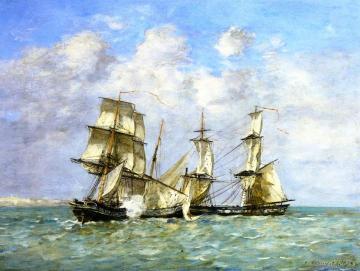 The Capture of Petit-Rodeur Artwork by Eugène-Louis Boudin