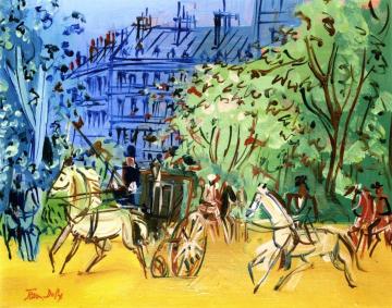 Carriage And Horsemen Artwork by Jean Dufy