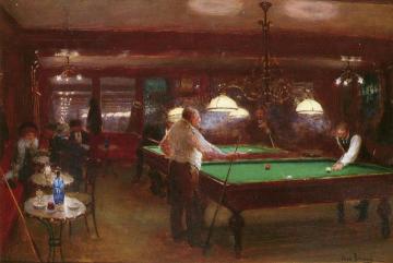 La Partie de Billard Artwork by Jean Georges Beraud