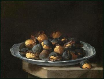Still Life with Roasted Chestnuts Artwork by Giacomo Ceruti