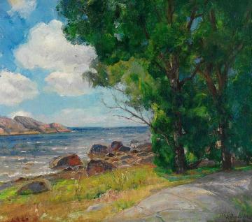 Coastal Landscape (Kystlandskap) Artwork by Thorolf Holmboe