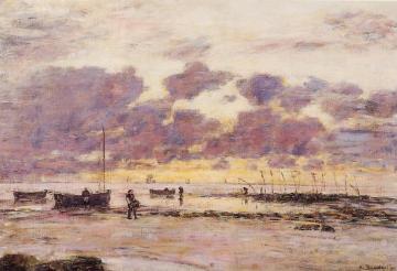 The Shores of Sainte Adresse at Twilight Artwork by Eugène-Louis Boudin