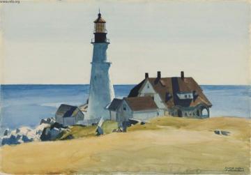 Lighthouse and Buildings Artwork by Edward Hopper