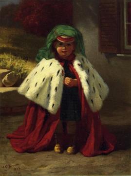 Little Girl with Ermine Coat Artwork by John George Brown