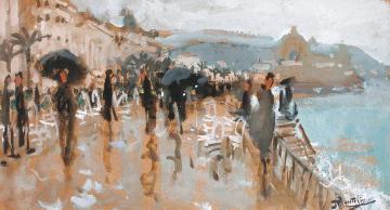 La Promenade Des Anglais - Nice Artwork by Pierre Eugène Montézin