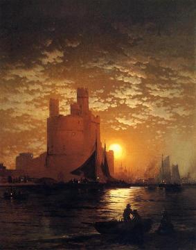 Moonlit Scene Artwork by Edward Moran