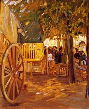 The Market Cart, Brittany Artwork by Helen Galloway McNicoll