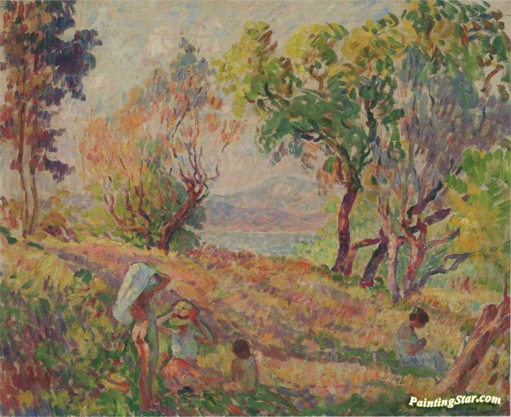 Girls in a landscape Artwork by Henri Lebasque