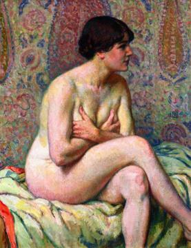 Seated Nude Artwork by Theo van Rysselberghe