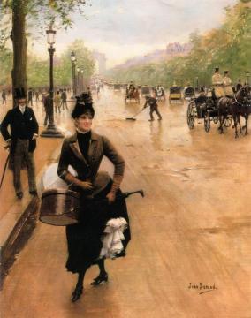 La Modiste sur les Champs Elysées Artwork by Jean Georges Beraud