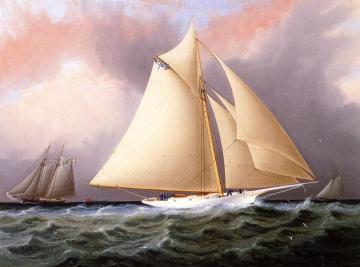 Yacht under Full Sail Artwork by James E. Buttersworth