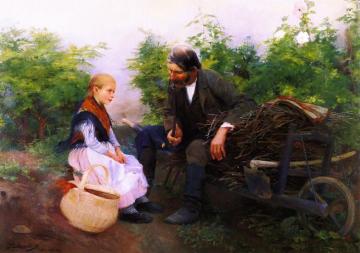 The Little Girl And The Gardener Artwork by Philip Alexius de Laszlo