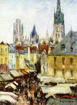 Rue de l'Epicerie in Rouen Artwork by Gustave Loiseau