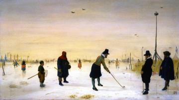 Golf Players On The Ice Artwork by Hendrick Avercamp