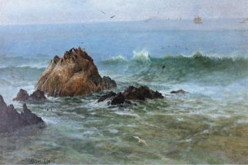 Seal Rocks off Pacific Coast, California Artwork by Albert Bierstadt