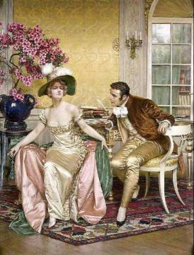Flirtation Artwork by Charles Joseph Frederick Soulacroix