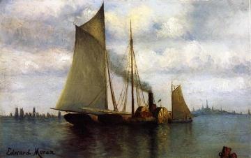 New York Harbor Artwork by Edward Moran