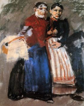 Two Amsterdam girls Artwork by George Heidrik Breitner