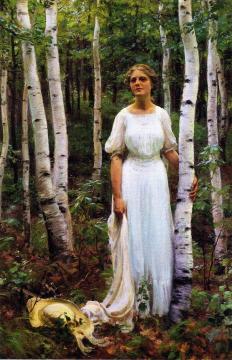 Woodland Solitude Artwork by Charles Courtney Curran