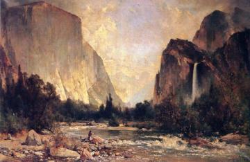 Fishing on the Merced River, Yosemite Valley Artwork by Thomas Hill