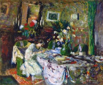 Marcelle Aron in the Dining Room of Château-Rouge Artwork by Edouard Vuillard