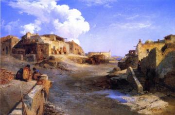 An Indian Pueblo, Laguna, New Mexico Artwork by Thomas Moran