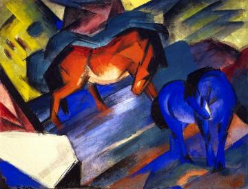 Red and Blue Horse Artwork by Franz Marc