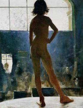 The Young Model Posing in the Studio Artwork by Jules-Alexis Muenier