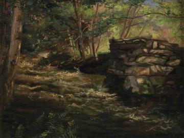 Falls in the Nant Col, Llanbedr, near Harlech Artwork by Charles Ernest Butler