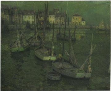 Fishing Boats Artwork by Henri Le Sidaner