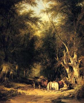 In The New Forest Artwork by William Shayer Snr