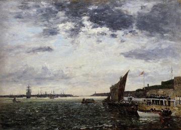 Marines Landing in Brest Harbor Artwork by Eugène-Louis Boudin