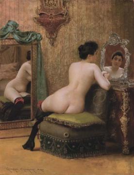 Femme Au Boudoir Artwork by Georges Croegaert