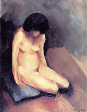 Seated Nude Artwork by Moise Kisling
