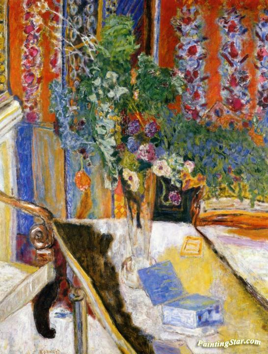 Interior with Flowers Artwork by Pierre Bonnard