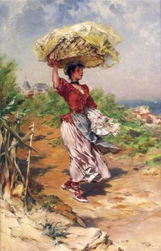 Walking back on washday Artwork by Frederik Henrdik Kaemmerer