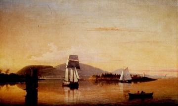 Camden Mountains from the South Entrance to Harbor Artwork by Fitz Hugh Lane