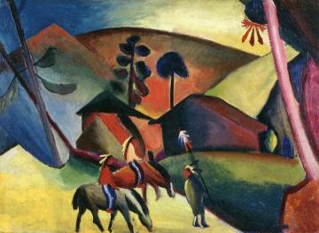 Indians on Horses Artwork by August Macke
