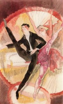 In Vaudeville, Two Dancers Artwork by Charles Demuth