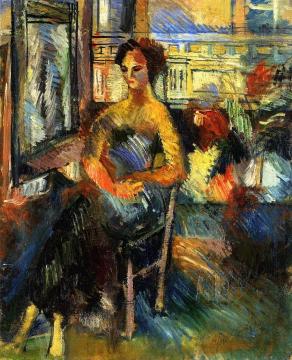 Woman In An Interior Artwork by Jean Dufy