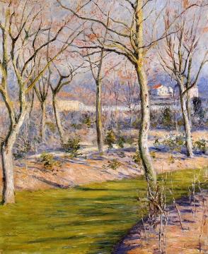 The Garden at Petit Gennevilliers in Winter Artwork by Gustave Caillebotte