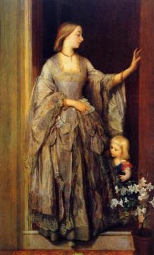 Lady Margaret Beaumont And Her Daughter Artwork by George Frederic Watts