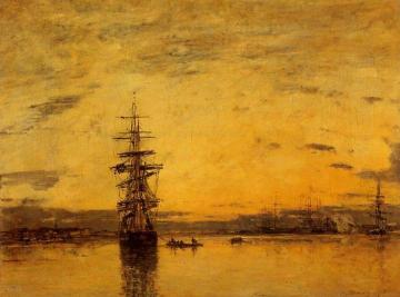Le Havre - Bassin de l'Eure Artwork by Eugène-Louis Boudin