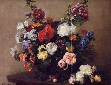 Bouquet of Diverse Flowers Artwork by Henri Fantin-Latour